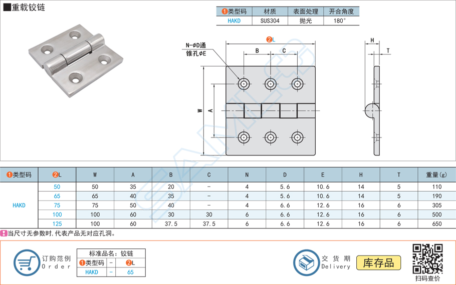 重載鉸鏈合頁,HAKD規格參數尺寸材質
